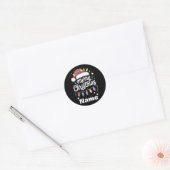 Fröhliche Weihnachtslichter Santa Hut Personalisie Runder Aufkleber (Umschlag)