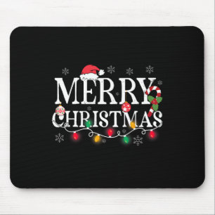 Fröhliche Weihnachtslichter Santa Hut Weihnachten Mousepad