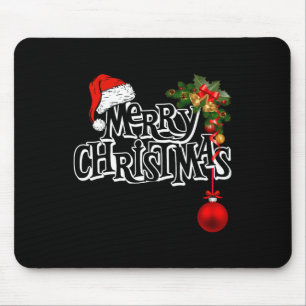 Fröhliche Weihnachtslichter Santa Hut Weihnachten Mousepad
