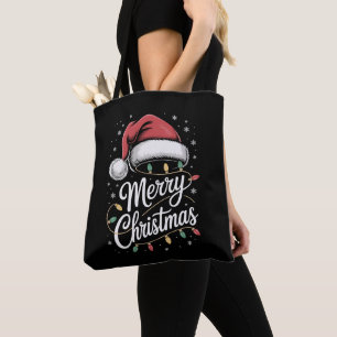 Fröhliche Weihnachtslichter Santa Hut Weihnachten  Tasche