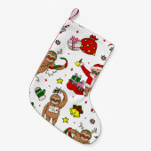 fröhliche Weihnachtslieder santa claus rentiere kl Kleiner Weihnachtsstrumpf (Vorderansicht (hängend))