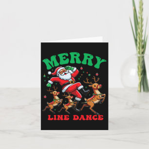 Fröhliche Weihnachtslieder Tanz-Linie tanzen Santa Karte