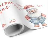 Fröhliche Weihnachtsmann Ho Ho Ho Frohe Weihnachte Geschenkpapier (Rolleneckpunkt)