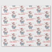 Fröhliche Weihnachtsmann Ho Ho Ho Frohe Weihnachte Geschenkpapier (Flach)