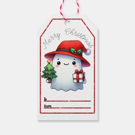 Fröhliche Weihnachtsmarken für Geist! Geschenkanhänger (Rückseite)