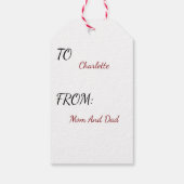 Fröhliche Weihnachtsmarken für Schneemann! Geschenkanhänger (Rückseite)