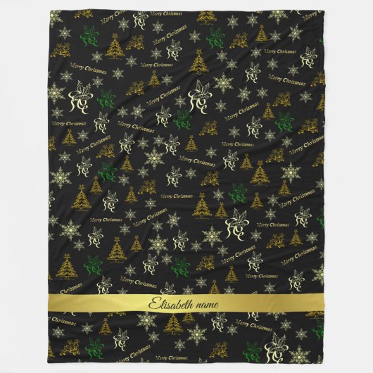 fröhliche Weihnachtsnachtsvorlage Fleecedecke (Vorderseite)