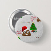fröhliche Weihnachtspoo emoji Button (Vorne & Hinten)