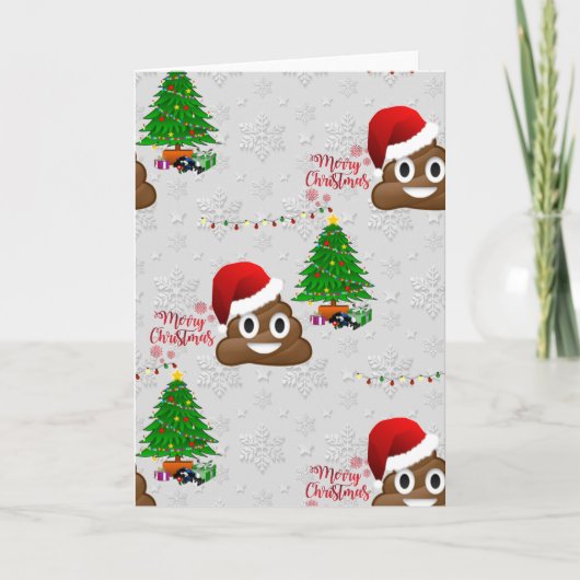 fröhliche Weihnachtspoo emoji Feiertagskarte (Vorderseite)
