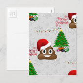 fröhliche Weihnachtspoo emoji Feiertagspostkarte (Vorne/Hinten)