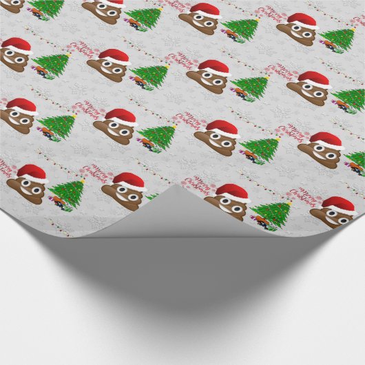 fröhliche Weihnachtspoo emoji Geschenkpapier (Ecke)