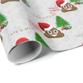 fröhliche Weihnachtspoo emoji Geschenkpapier (Rolleneckpunkt)