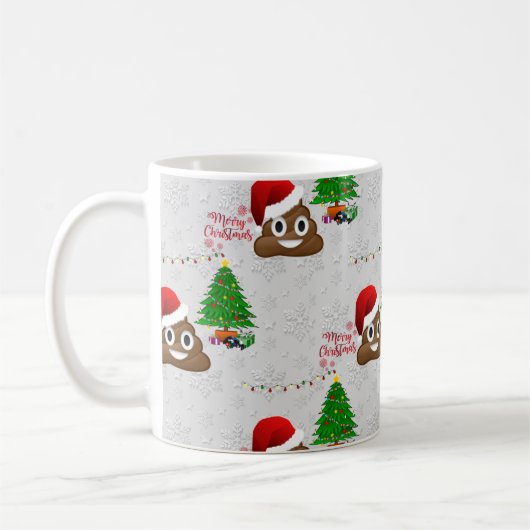 fröhliche Weihnachtspoo emoji Kaffeetasse (Links)