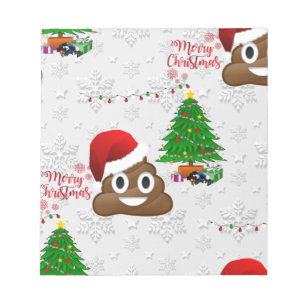 fröhliche Weihnachtspoo emoji Notizblock