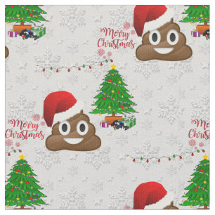 fröhliche Weihnachtspoo Emoji Stoff