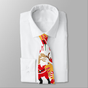 fröhliche Weihnachtsrentiere Santa Dinosaurier Krawatte