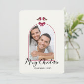 Fröhliche Weihnachtsrobben und Red Bow Arched Feiertagskarte (Stehend Vorderseite)