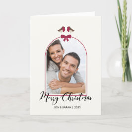 Fröhliche Weihnachtsrobben und Red Bow Arched Feiertagskarte