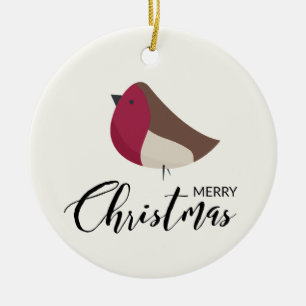Fröhliche Weihnachtsrobben und Red Bow Arched Keramik Ornament