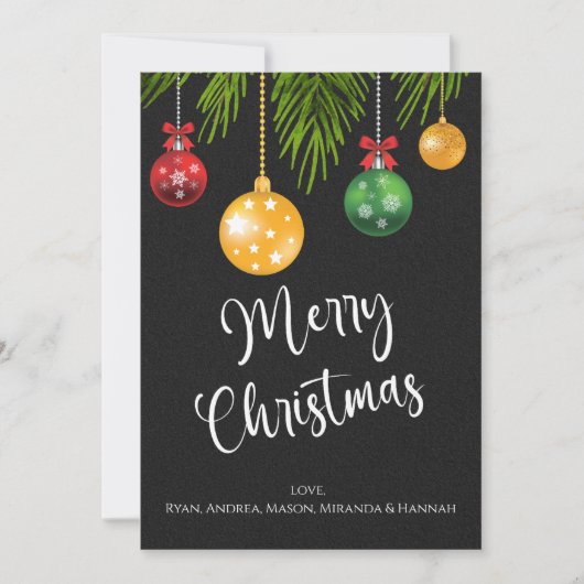 Fröhliche Weihnachtsschmuck Feiertagskarte (Vorderseite)