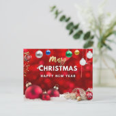 Fröhliche Weihnachtsschmuck Feiertagspostkarte (Stehend Vorderseite)