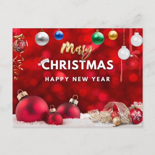 Fröhliche Weihnachtsschmuck Feiertagspostkarte (Vorderseite)