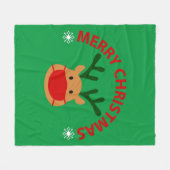 fröhliche Weihnachtsschreie Fleecedecke (Vorderseite (Horizontal))