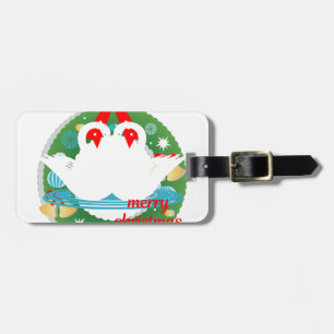 fröhliche Weihnachtsschwäne Gepäckanhänger