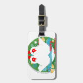 fröhliche Weihnachtsschwäne Gepäckanhänger (Vorderseite vertikal)