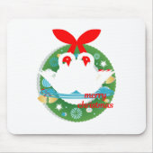 fröhliche Weihnachtsschwäne Mousepad (Vorne)