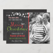 Fröhliche Weihnachtsschwangerschaftsankündigung Feiertagskarte (Vorne/Hinten)