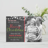 Fröhliche Weihnachtsschwangerschaftsankündigung Feiertagskarte (Stehend Vorderseite)