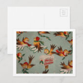 Fröhliche Weihnachtssparrows Feiertagspostkarte (Vorne/Hinten)