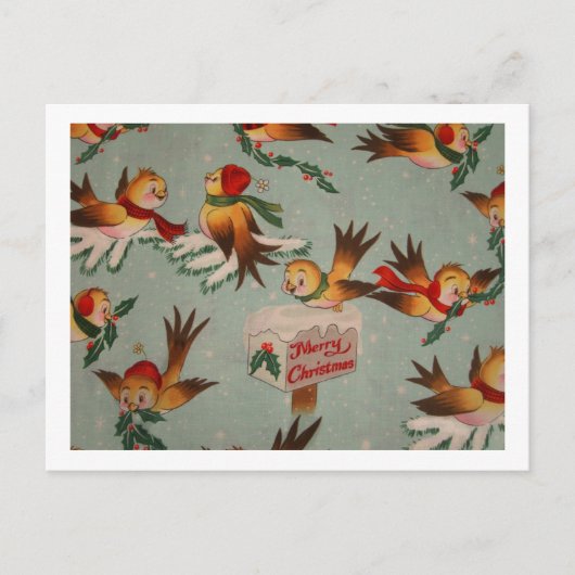 Fröhliche Weihnachtssparrows Feiertagspostkarte (Vorderseite)