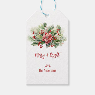 Fröhliche Weihnachtsstern-Beeren Weihnachtsfeier Geschenkanhänger