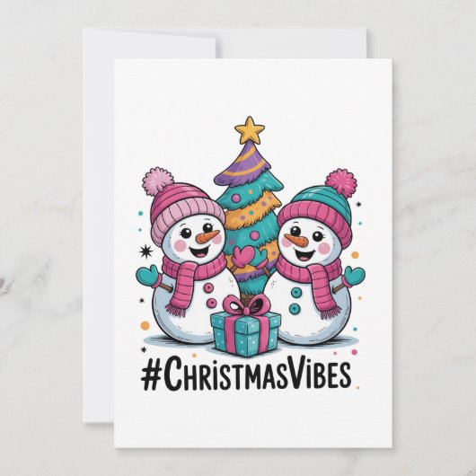 Fröhliche Weihnachtsstimmung Feiertagskarte (Vorderseite)