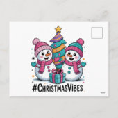 Fröhliche Weihnachtsstimmung Feiertagspostkarte (Rückseite)