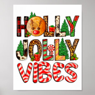 Fröhliche Weihnachtsstimmung Rentiere Weihnachtsbä Poster