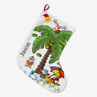 Fröhliche Weihnachtsstrumpf, Weihnachtsmann Strand Großer Weihnachtsstrumpf
