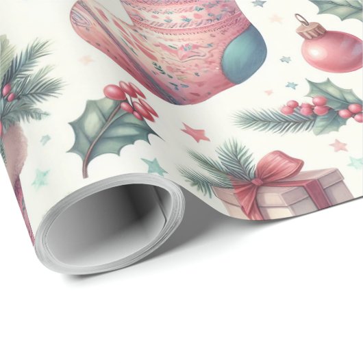 Fröhliche Weihnachtsverpackung Geschenkpapier (Rolleneckpunkt)