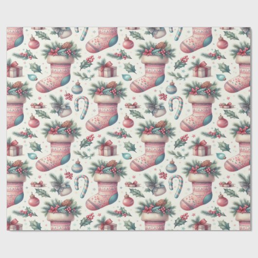 Fröhliche Weihnachtsverpackung Geschenkpapier (Flach)