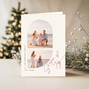 Fröhliche Weihnachtszeit Elegante Kalligrafie Foto Feiertagskarte