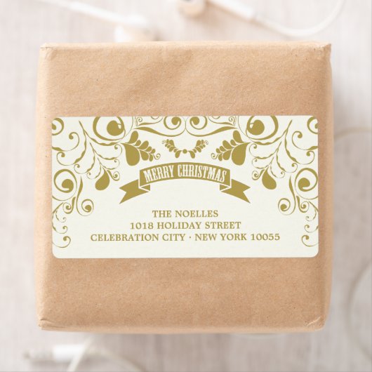 Fröhliche Weihnachtszeit Jugendstil Floral Feierta (Insitu)