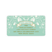 Fröhliche Weihnachtszeit Jugendstil Floral Feierta Adressaufkleber (Vorne)