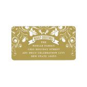 Fröhliche Weihnachtszeit Jugendstil Floral Feierta Adressaufkleber (Vorne)