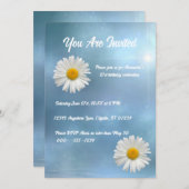 fröhliche Weiße Daisy Einladung (Vorne/Hinten)
