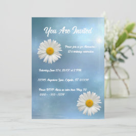 fröhliche Weiße Daisy Einladung