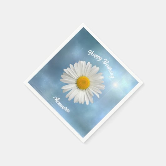 fröhliche Weiße Daisy Serviette (Ecke)