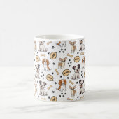 Fröhliche Welpenparade Kaffeetasse (Mittel)