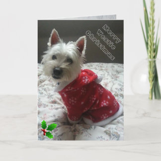 Fröhliche Westie Weihnachtskarte für Ihr westie Feiertagskarte